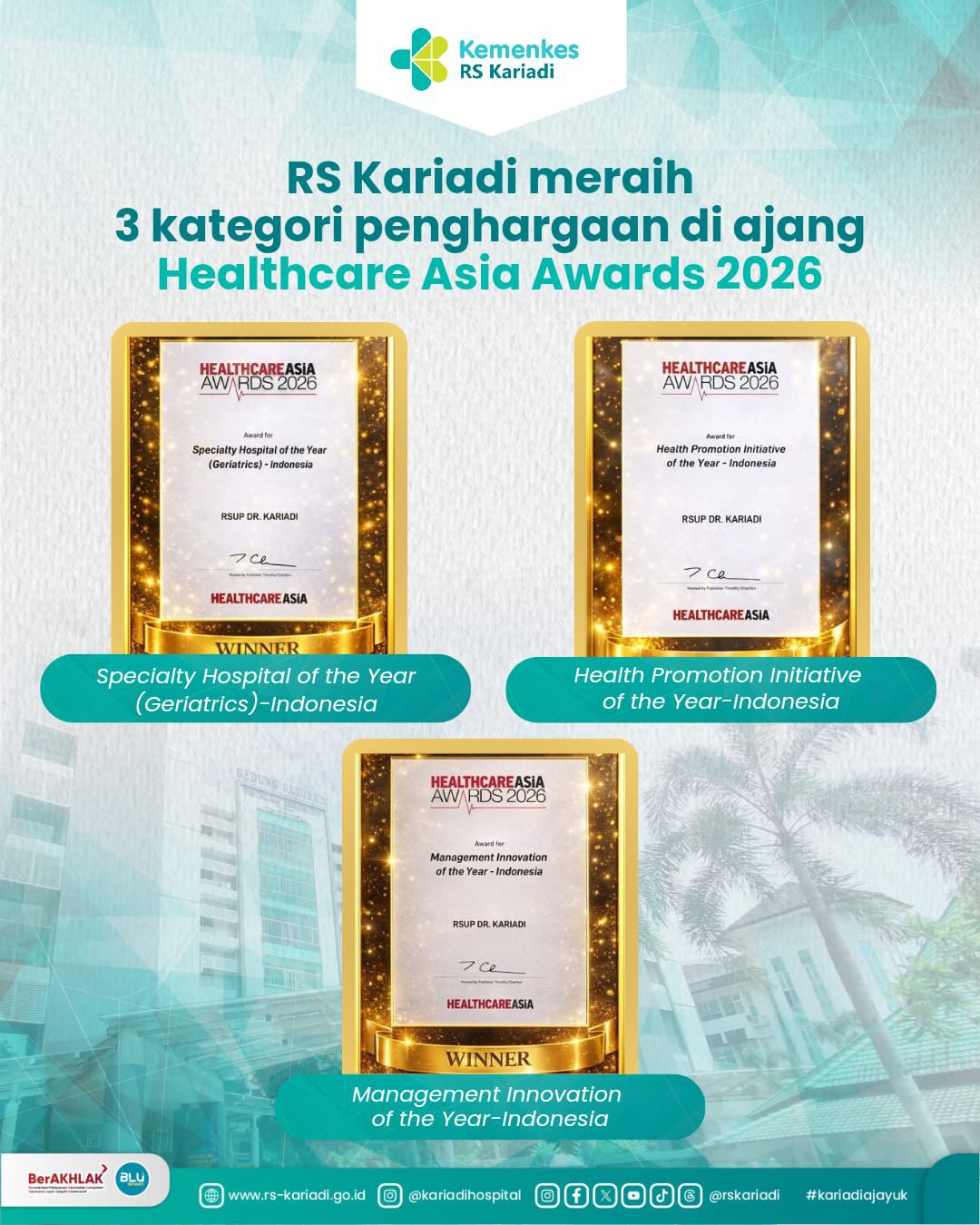 Gambar Konten RS Kariadi Raih Tiga Penghargaan Tingkat Internasional Dalam Ajang Healthcare Asia Awards 2026
