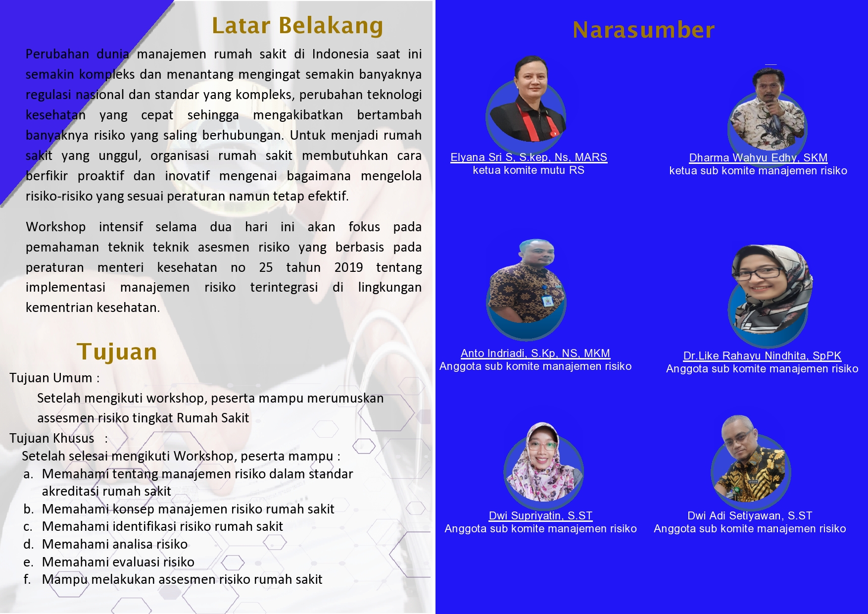 Workshop Assesmen Risiko Rumah Sakit